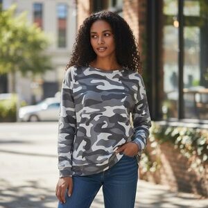 Camouflage Crew Neck Sweater